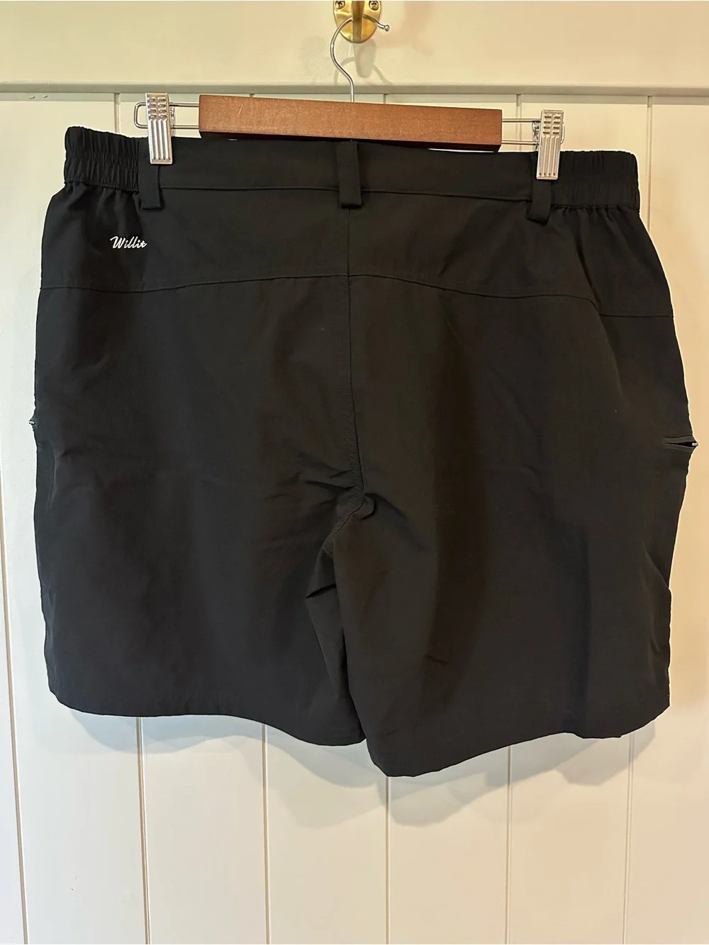 Willit Black Outdoor Shorts Men’s XL Quick‑Dry Elastic Waist Zipper Pockets
